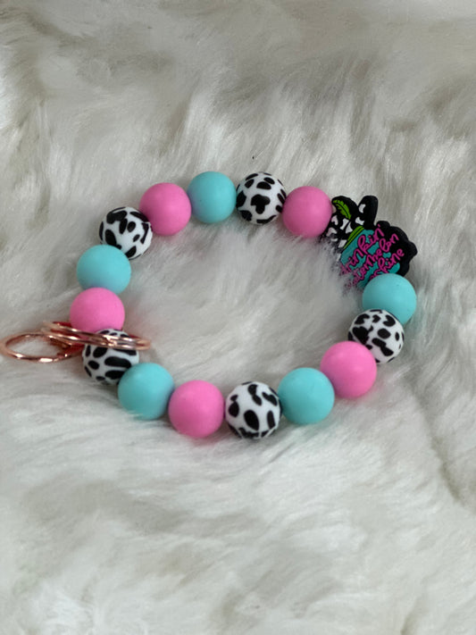 Watermelon moonshine wristlet keychain
