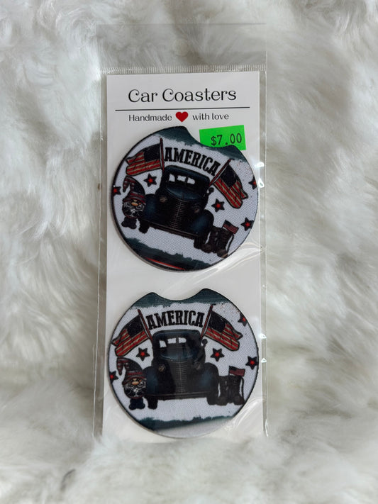American gnome military car coaster set