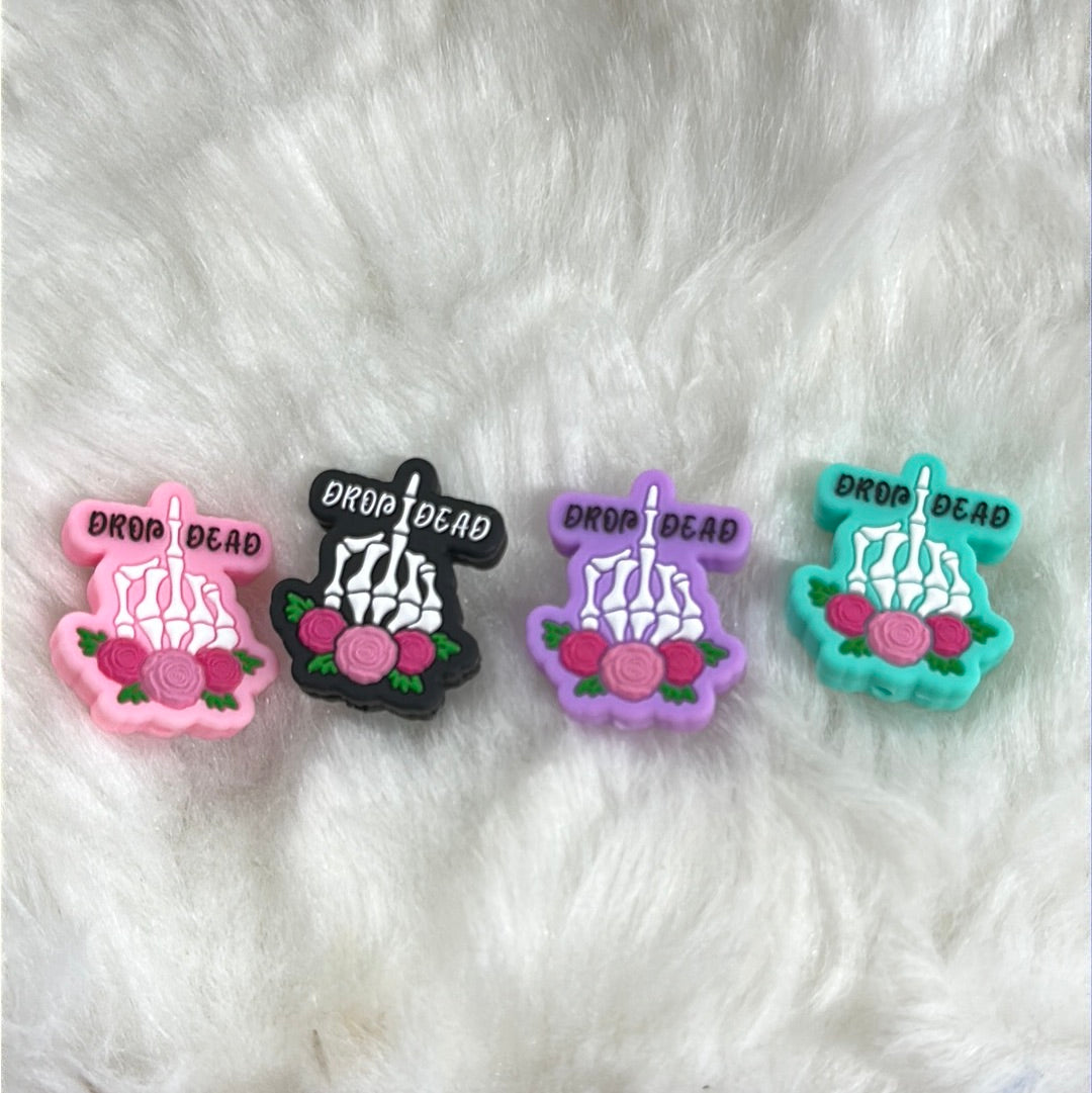 #251 drop dead silicone focal beads