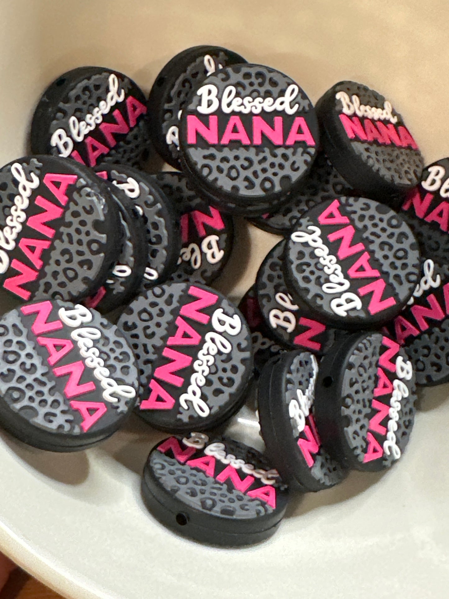 #447 blessed nana silicone focal bead