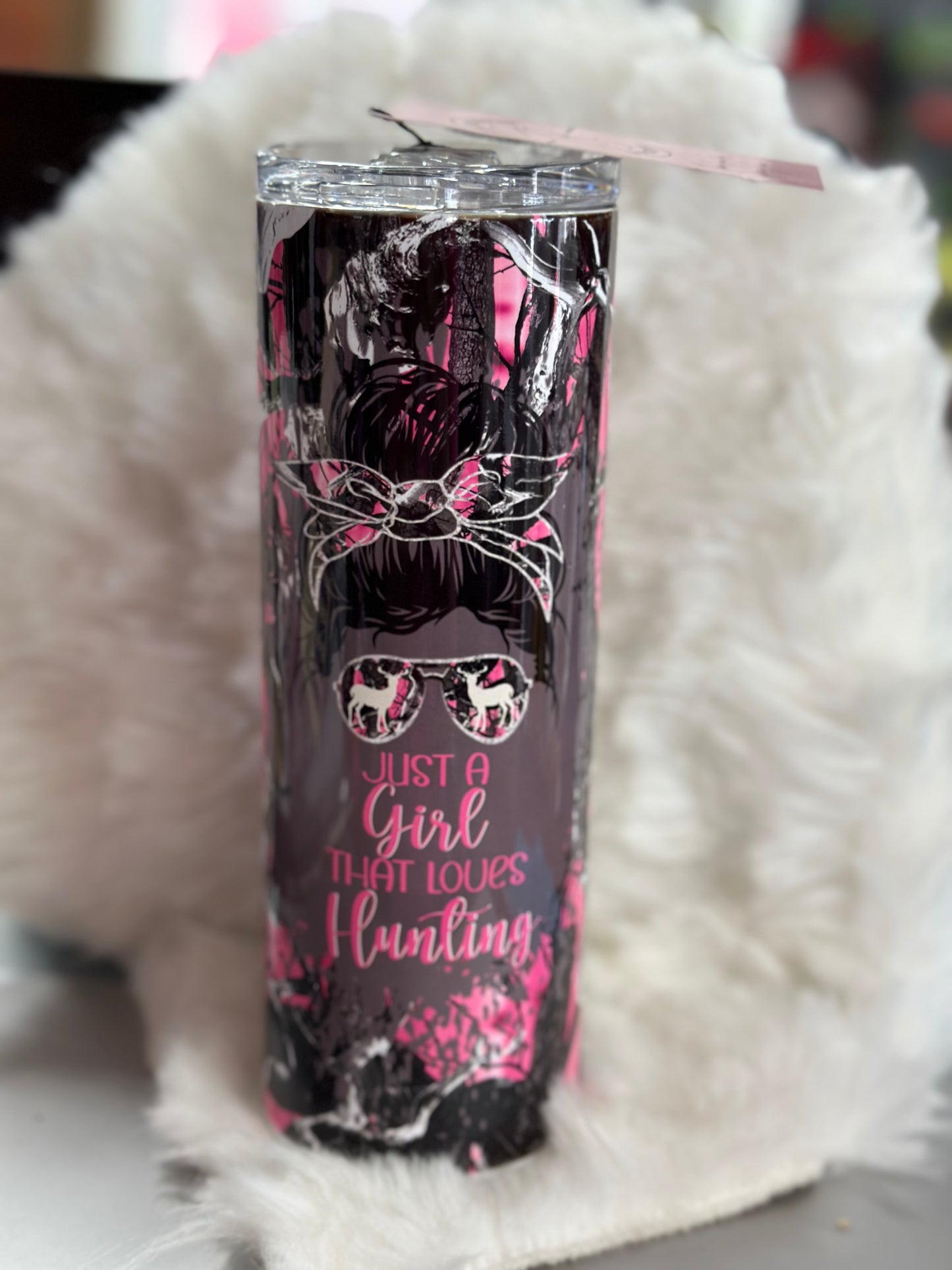 #37 20oz sublimation just a girl who loves hunting