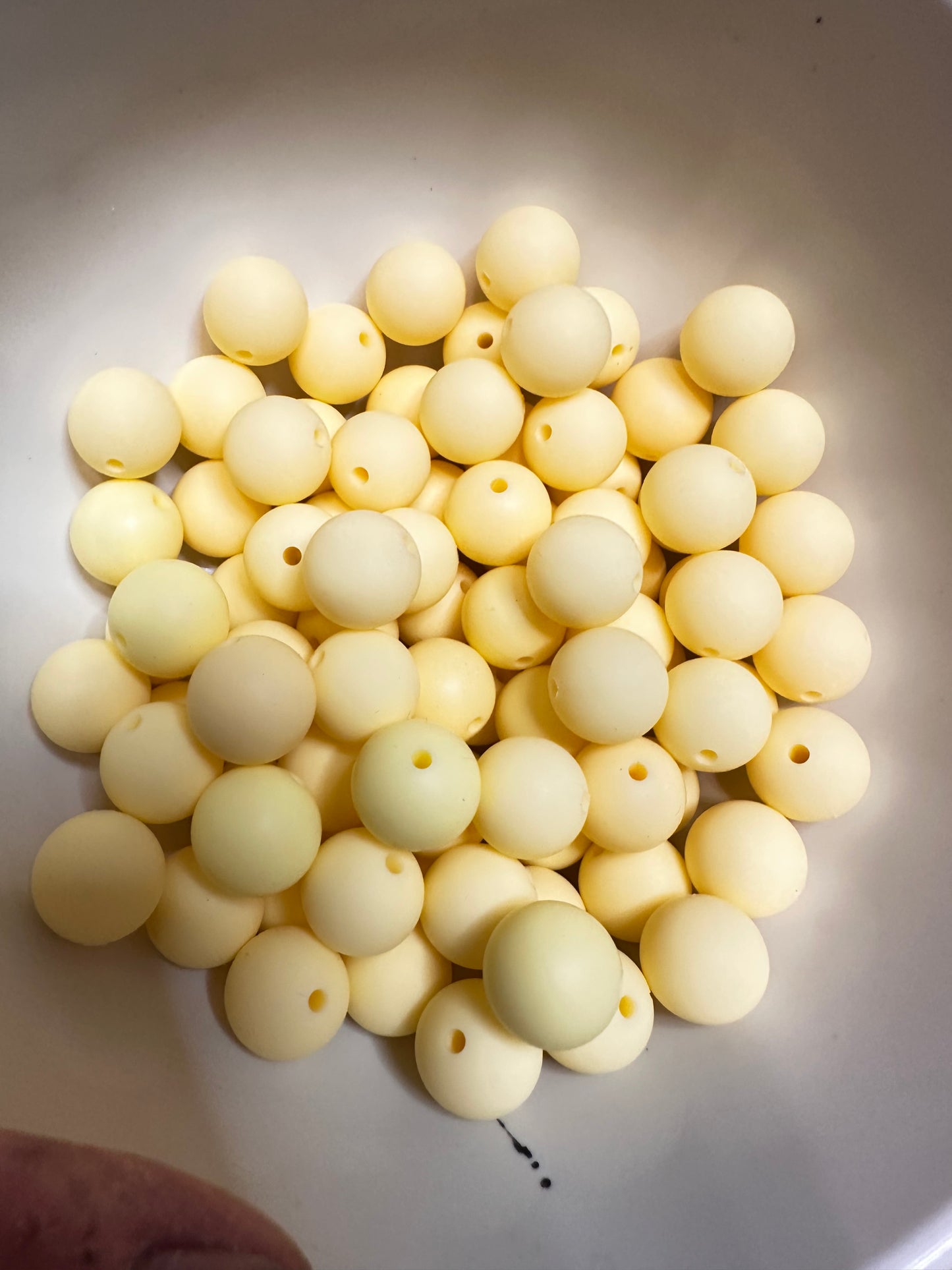 15mm solid color silicone beads