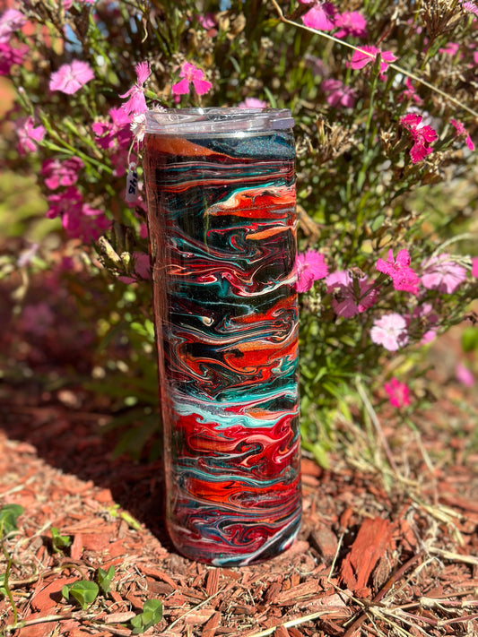 #26 30oz alcohol ink swirl RTS tumbler