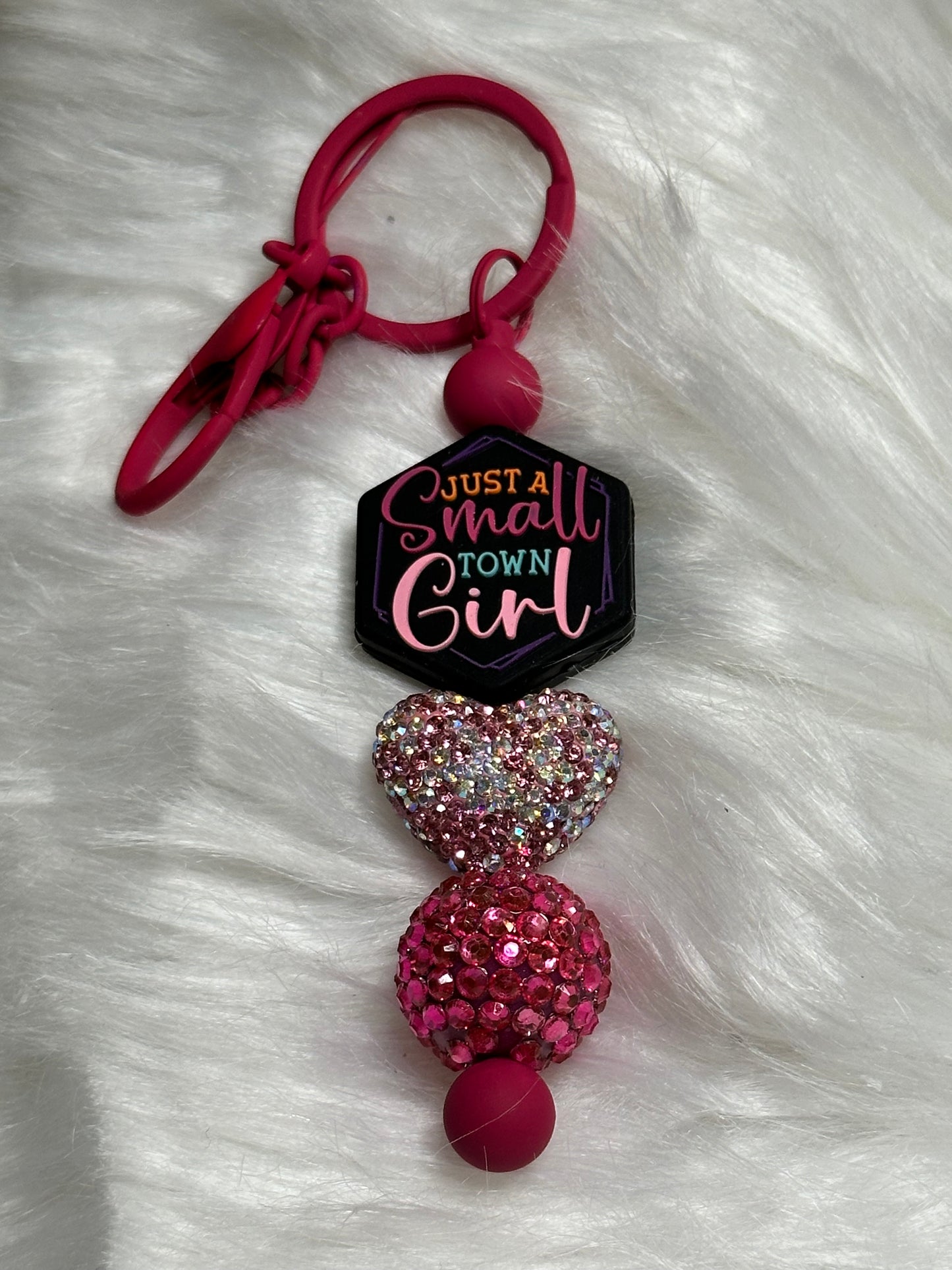 #2 just a small town girl keychain bar