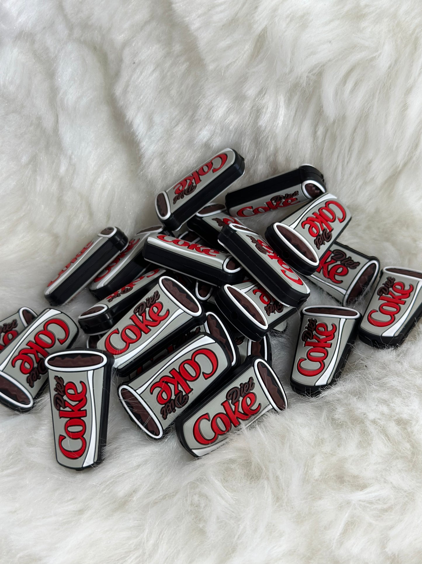 #140 Diet Coke silicone focal beads