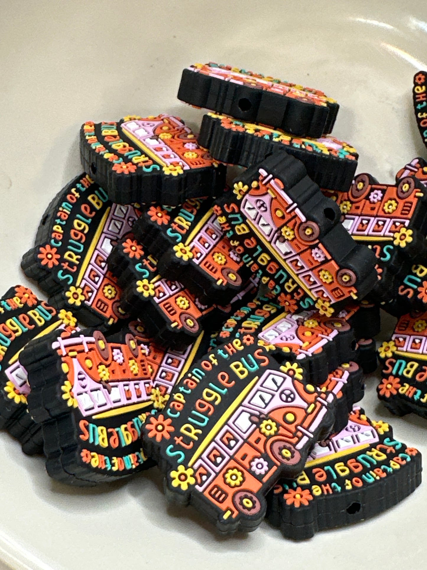 #510 struggle bus silicone focal beads