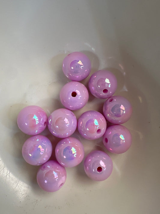 #28 16mm pink acrylic beads