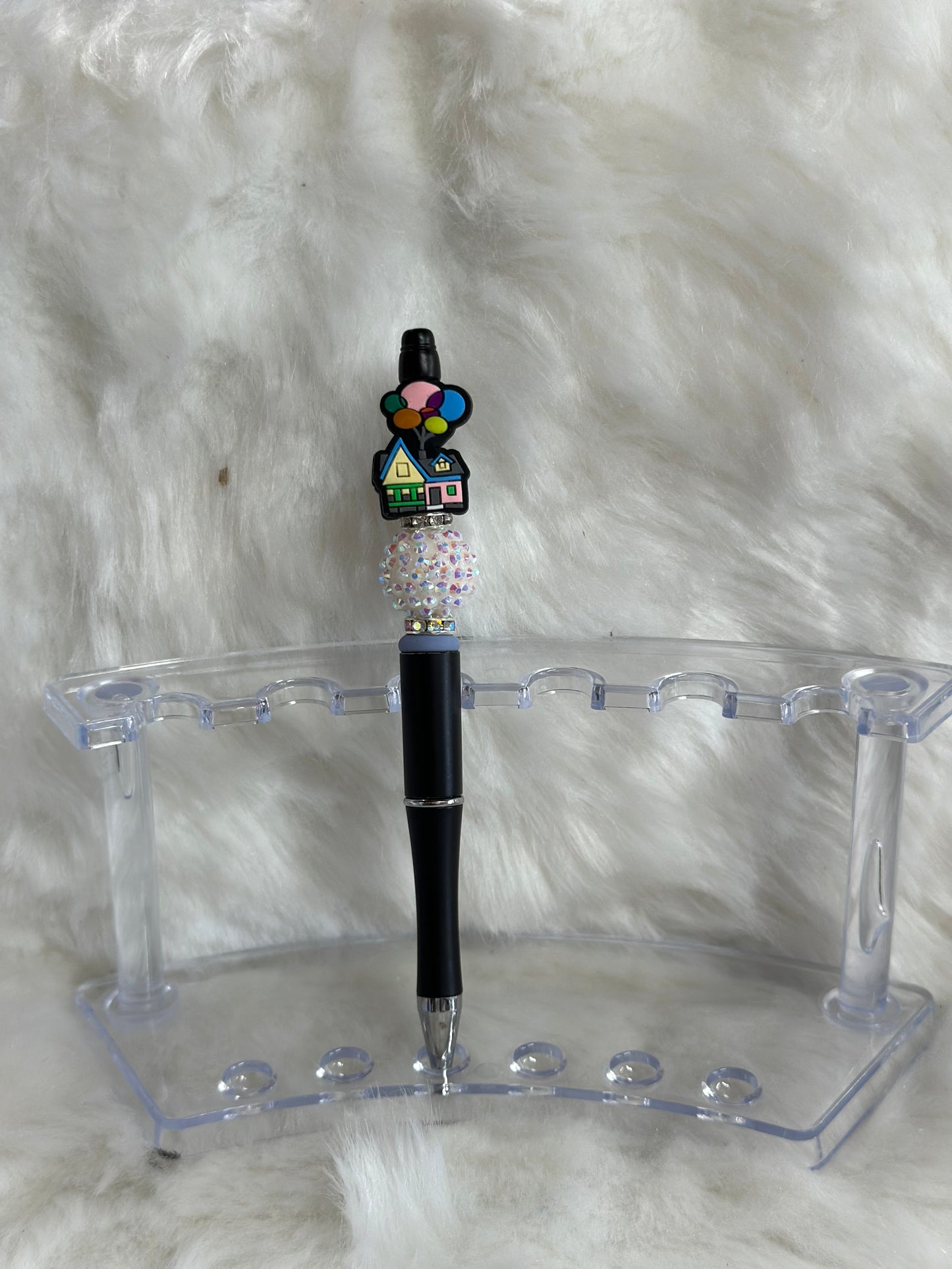 House with balloons beaded pen RTS