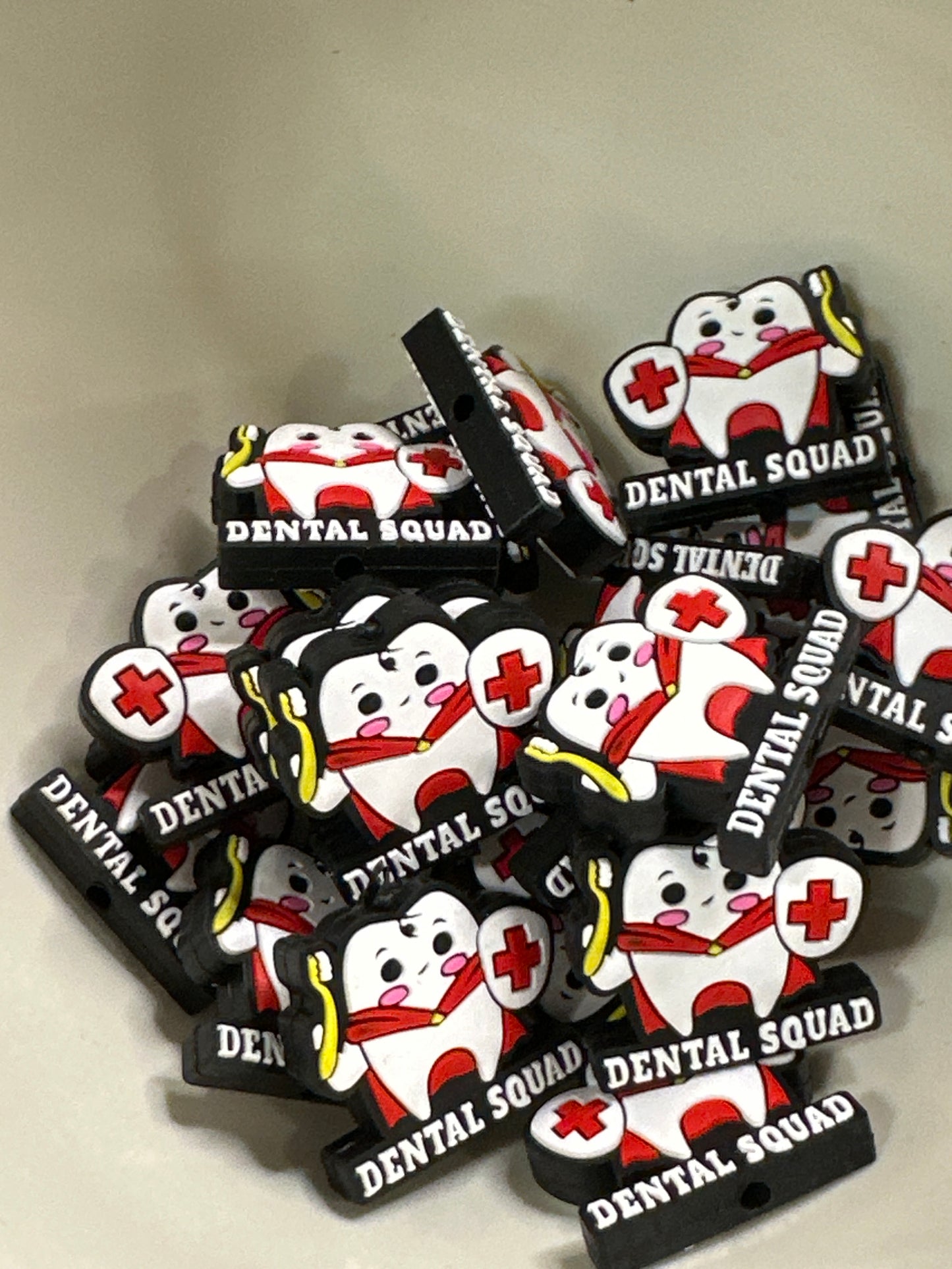 #432 dental squad silicone focal bead