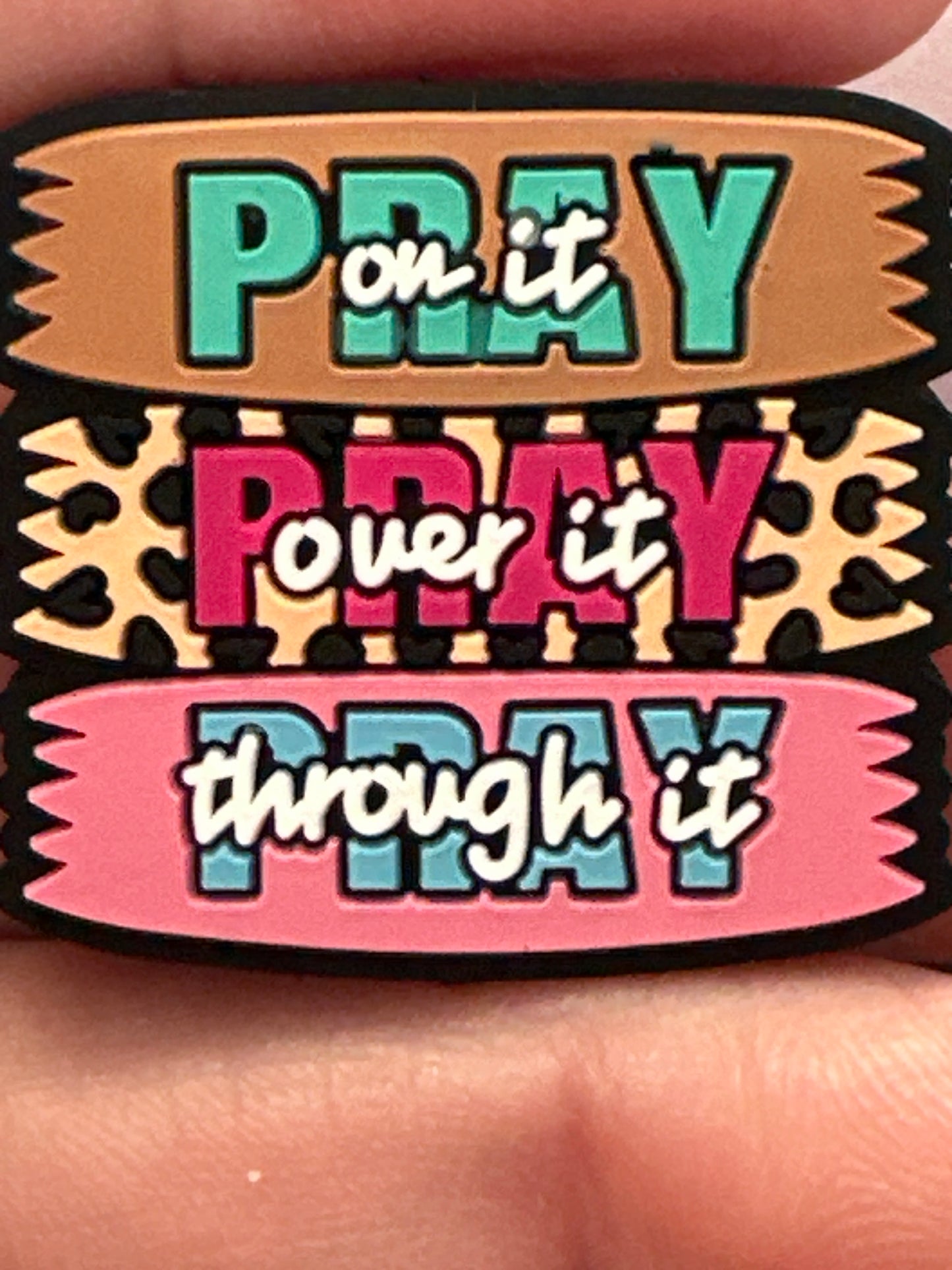 #459 pray silicone focal beads