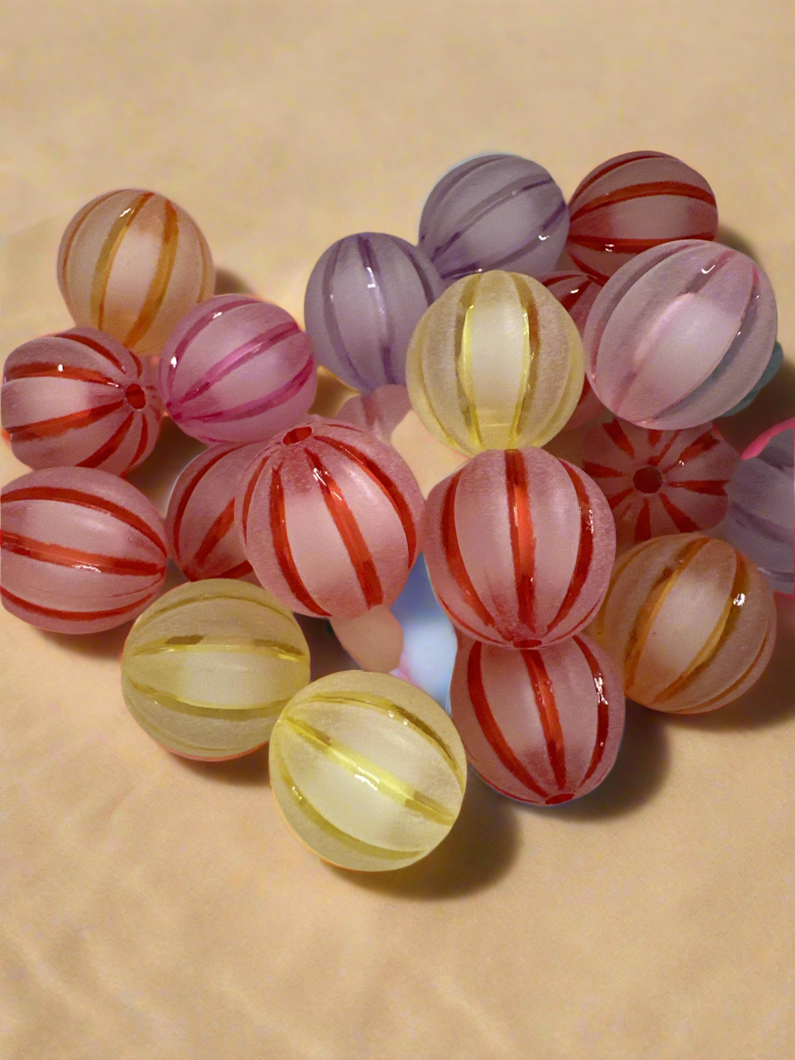 #35 15mm pumpkin shaped acrylic beads