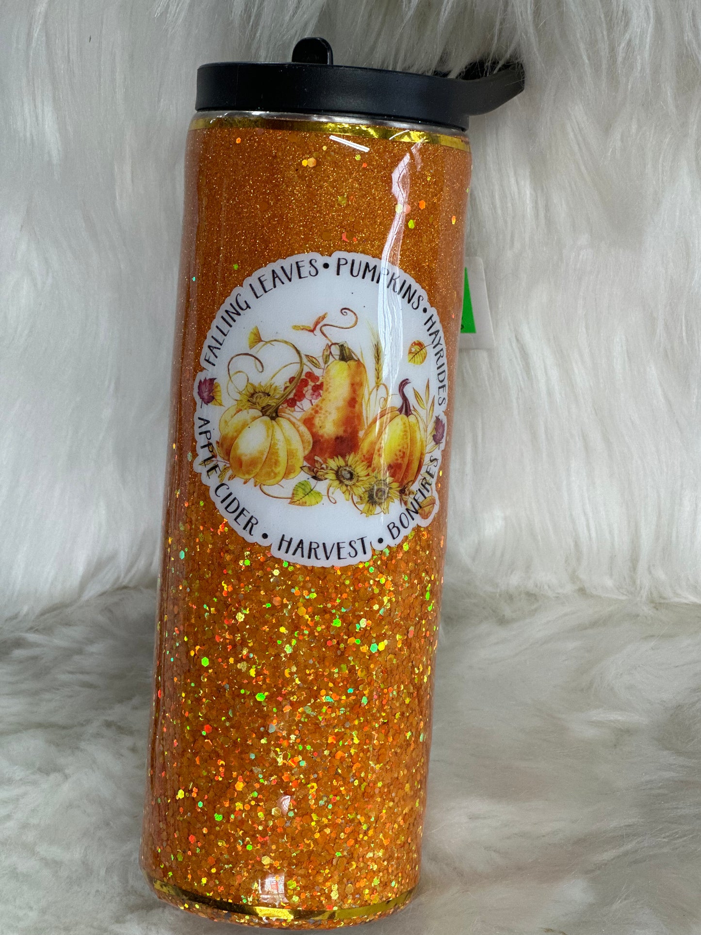 #52 20oz glitter fall tumbler