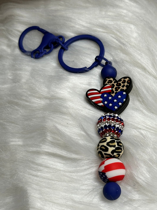 #3 3 American hearts keychain bar