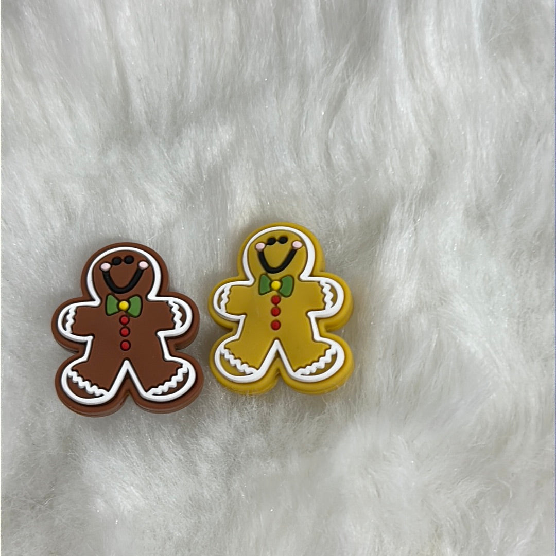 #254 gingerbread man silicone focal beads