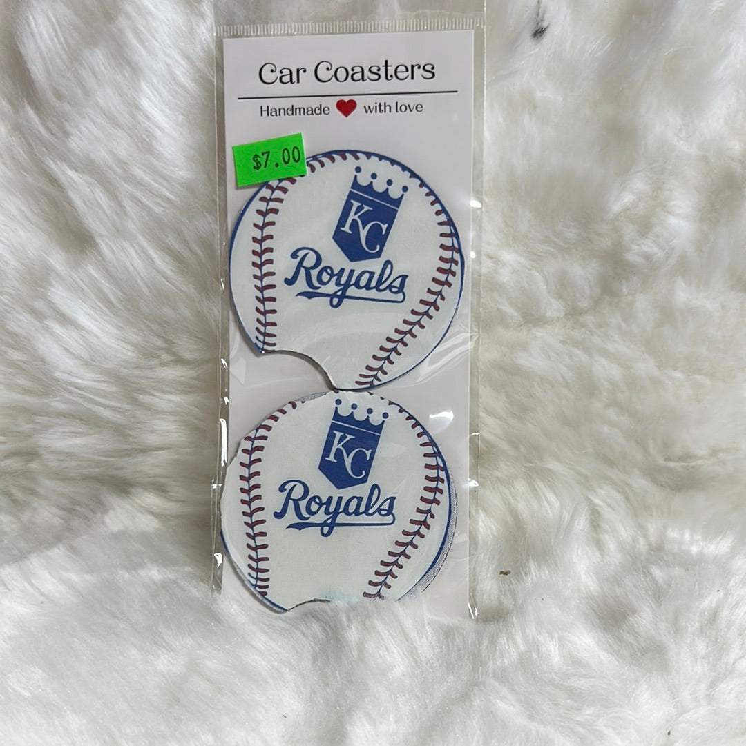 KC baseball car coaster set