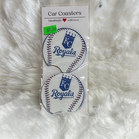 KC baseball car coaster set