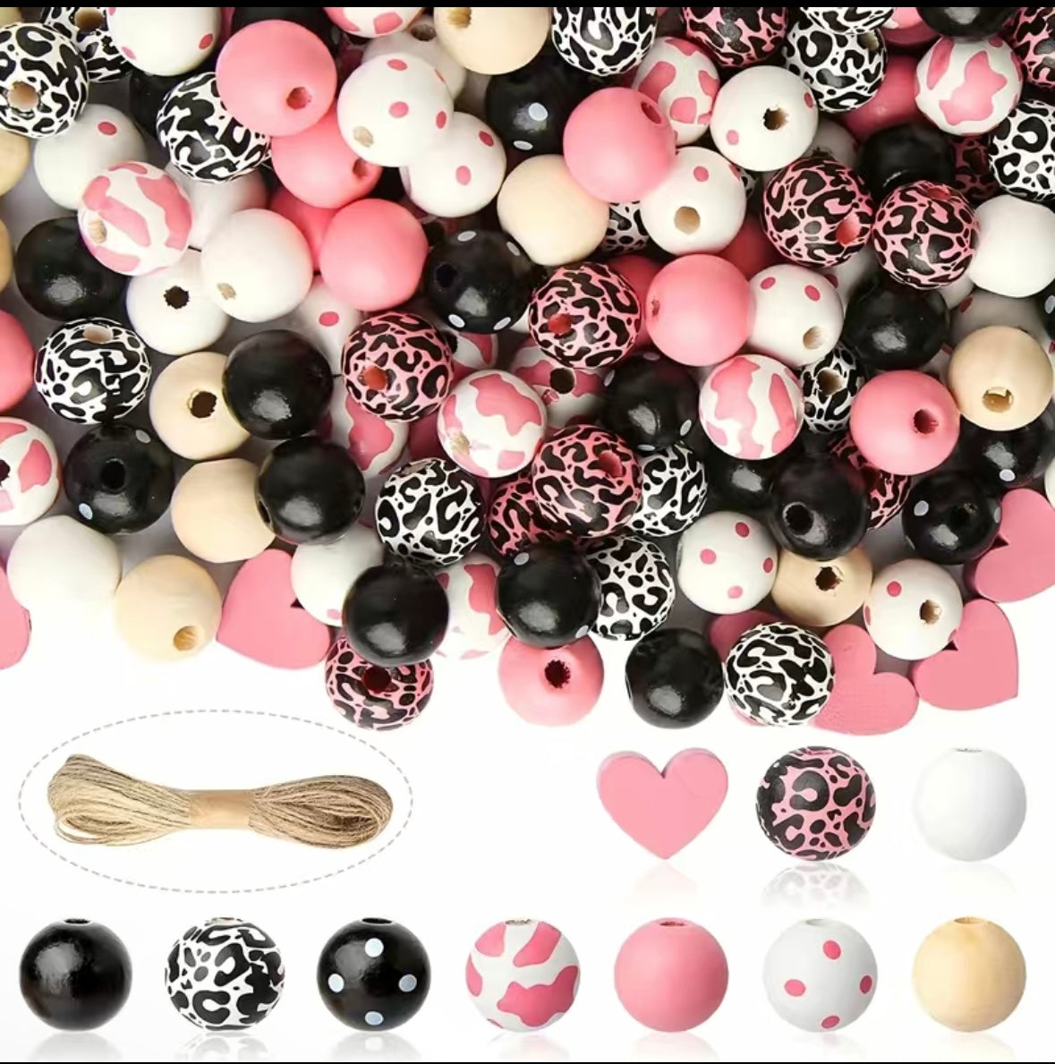 Wooden bead set of 100