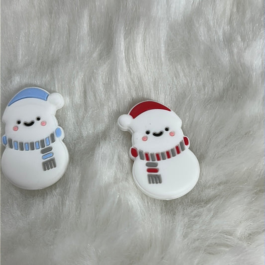 #255 snowman silicone focal beads