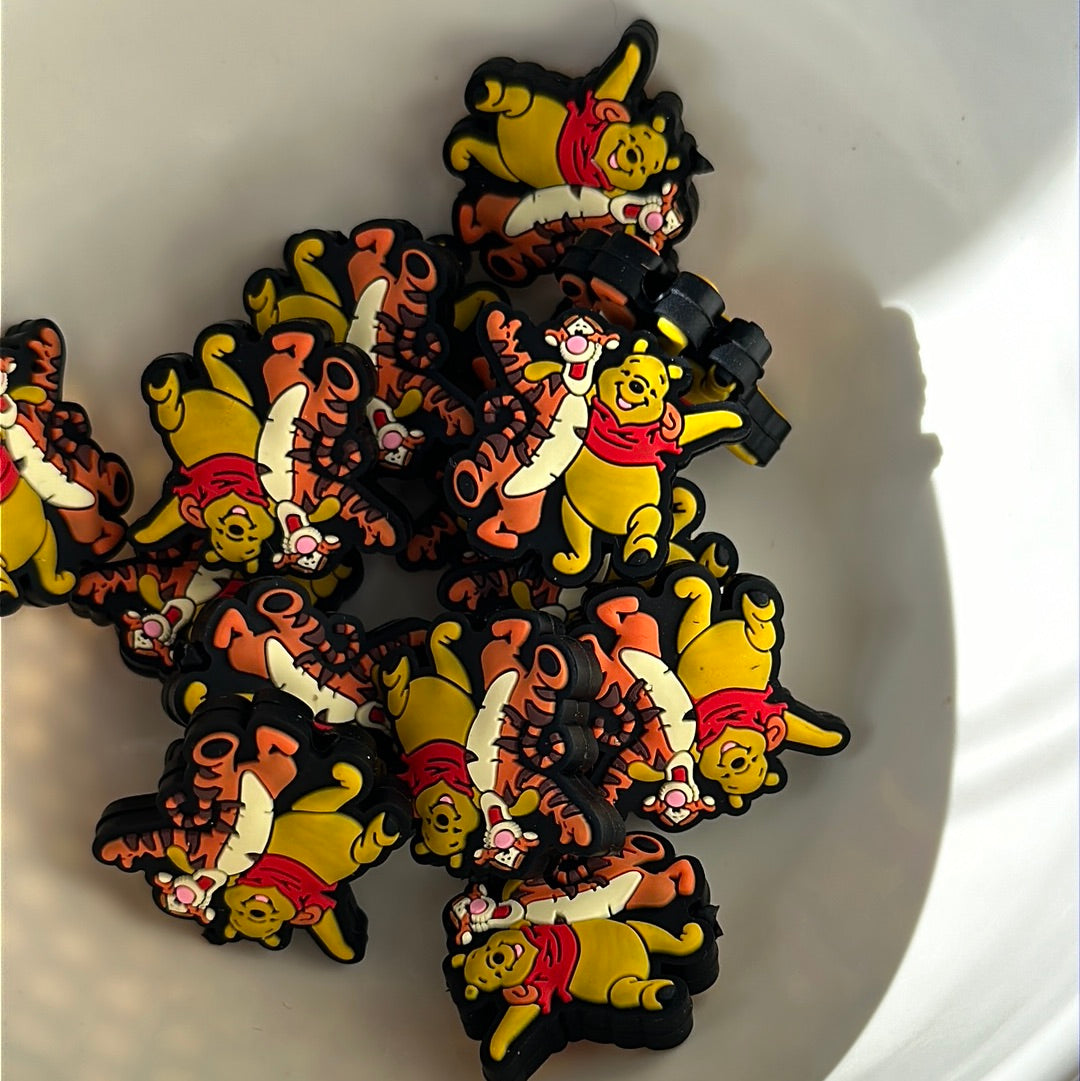 #300 tiger and bear silicone focal beads