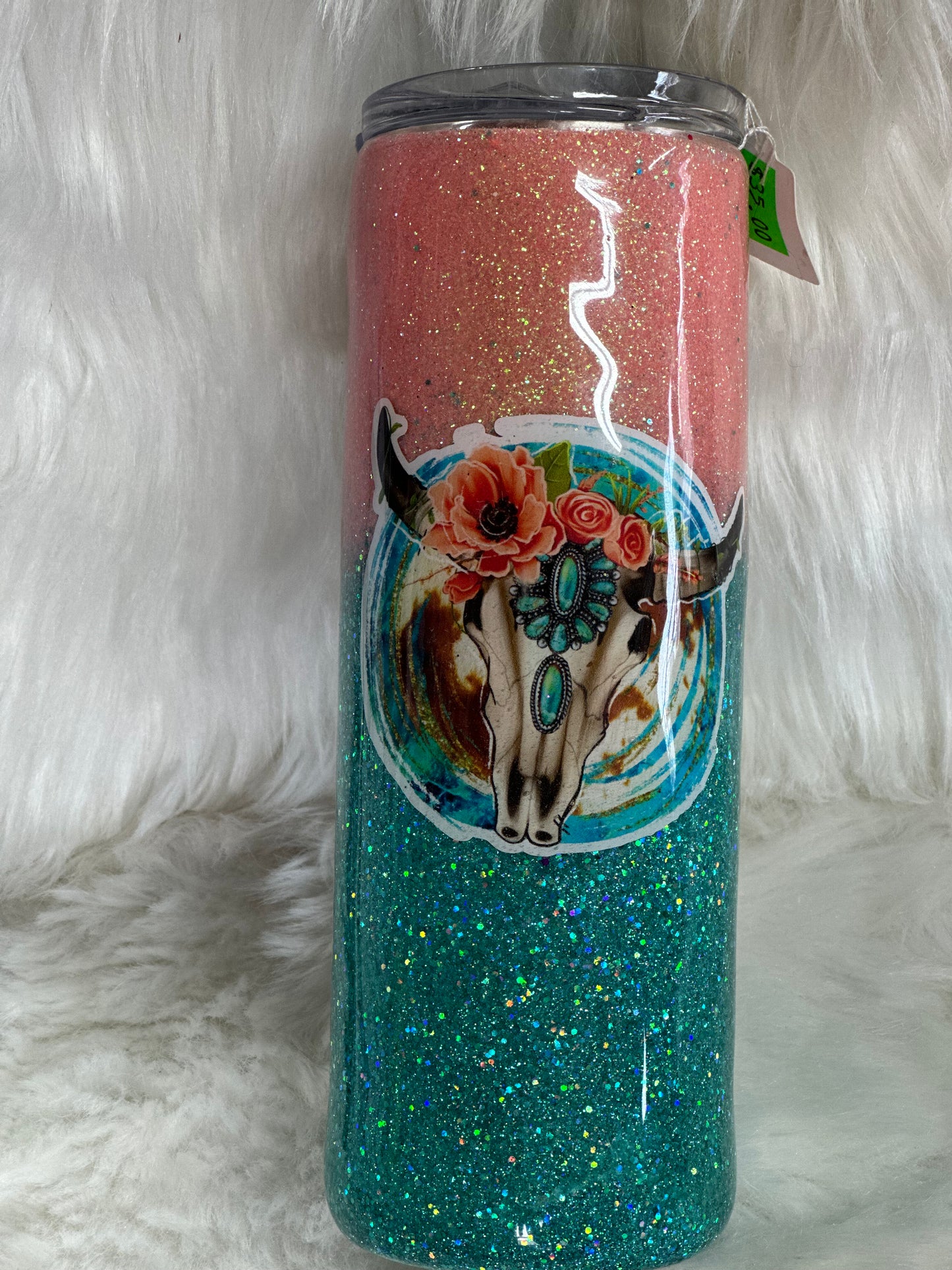 #51 20oz glitter skull tumbler