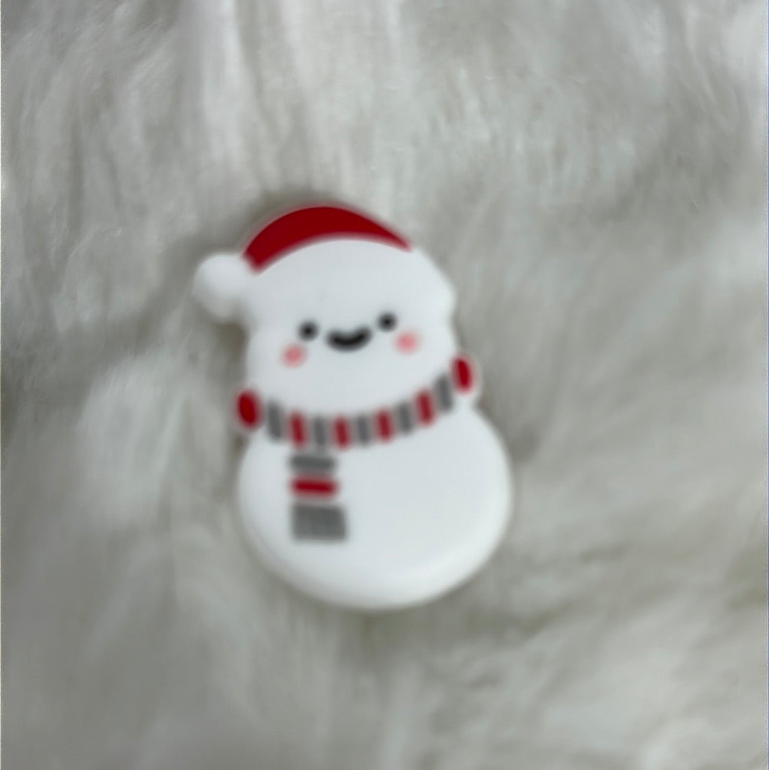 #255 snowman silicone focal beads