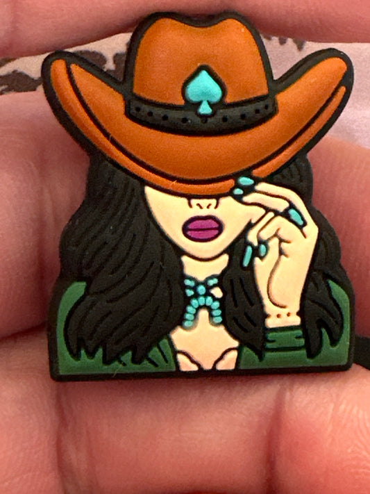 #560 cowgirl silicone focal beads