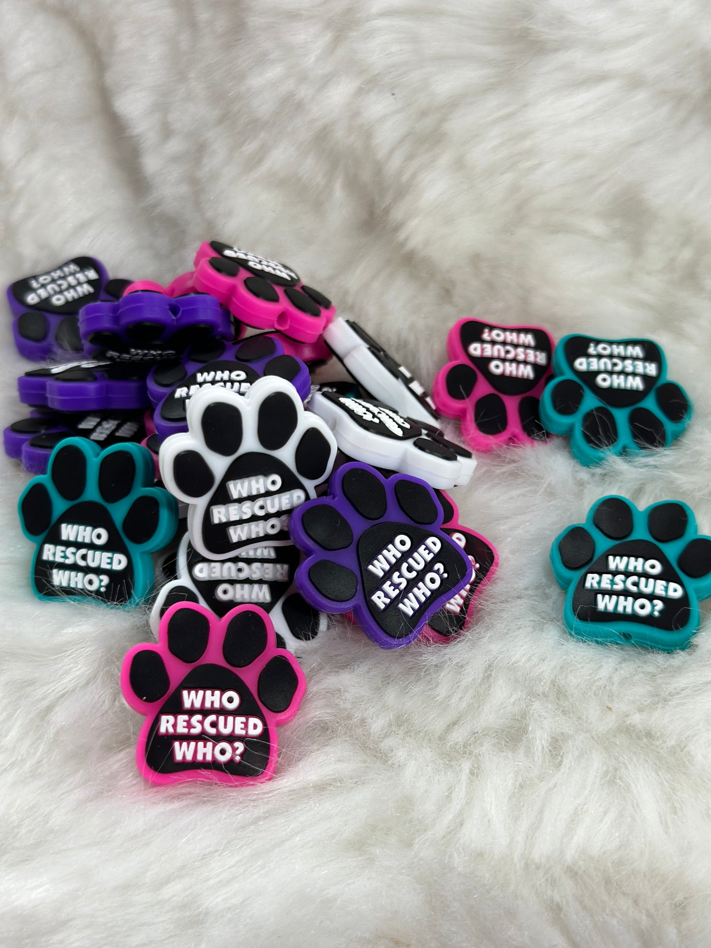 #205 Who rescued who silicone focal beads