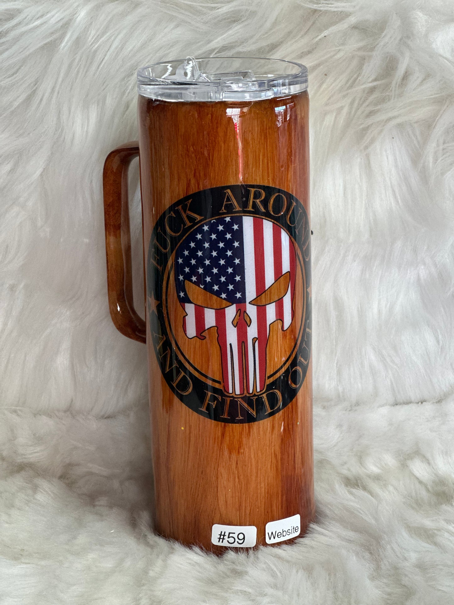 #59 20oz with handle *_uck around and find out tumbler