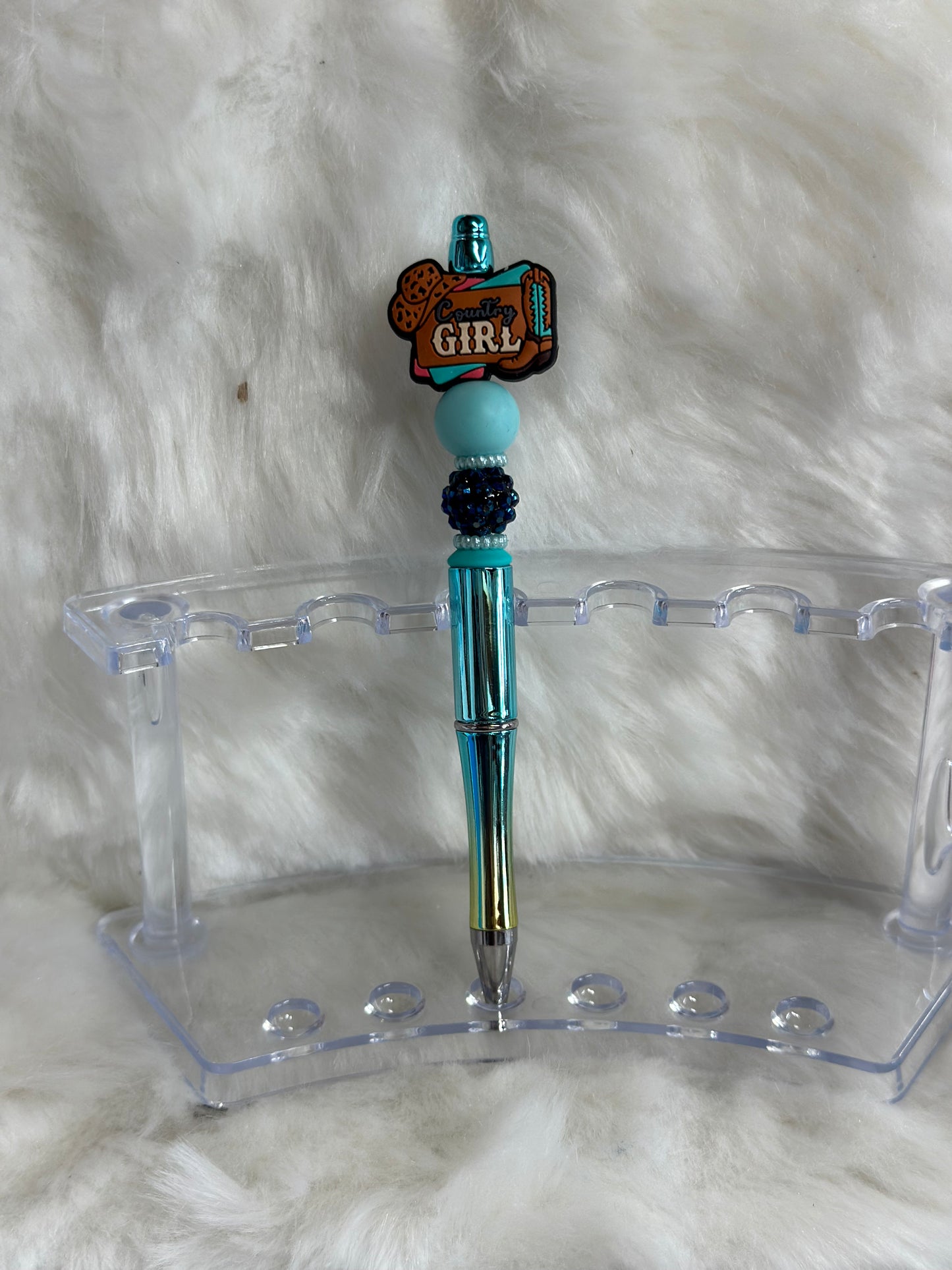 Cowgirl beaded pen RTS