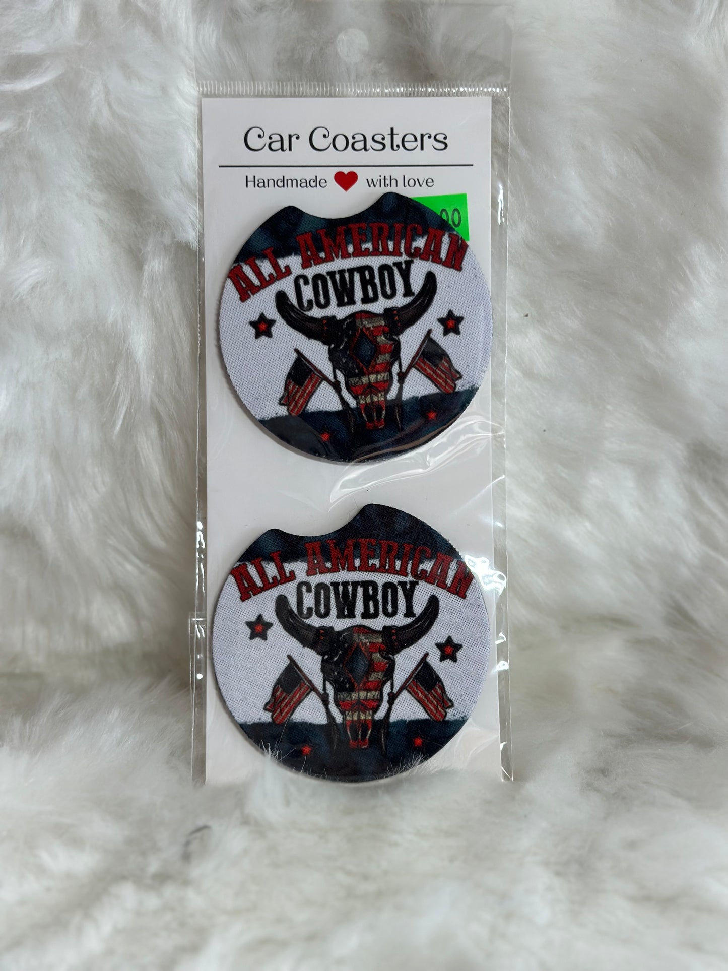 All American cowboy car coaster set