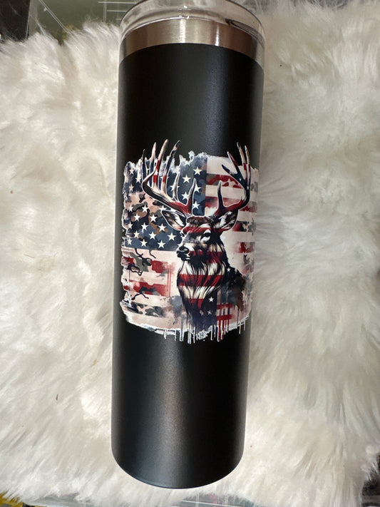 #8 20oz skinny tumbler with Uvdtf decals