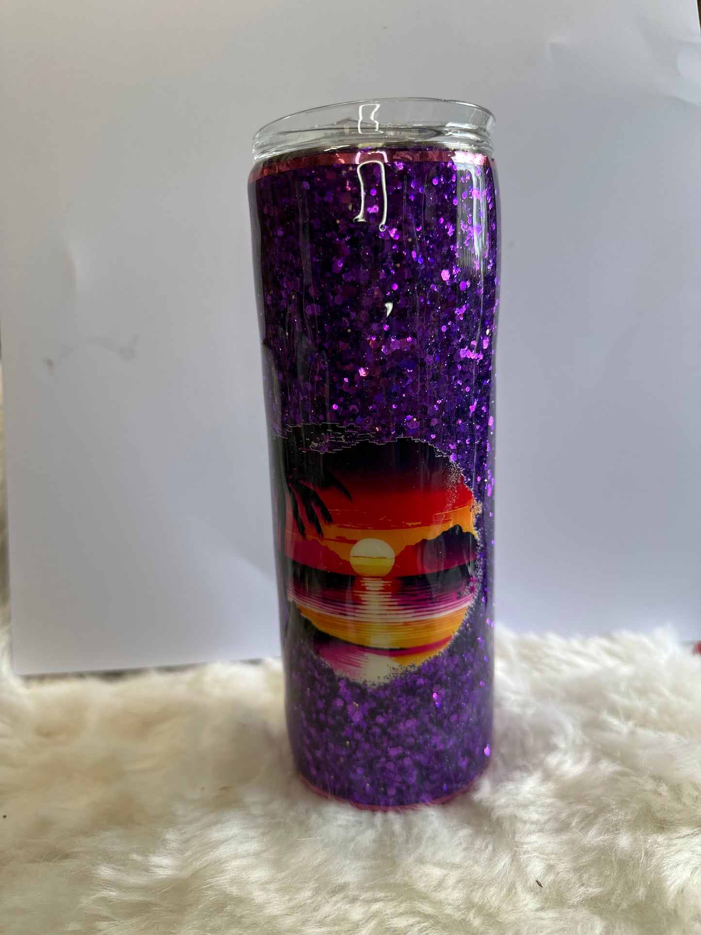 #9 20oz beach sunset tumbler