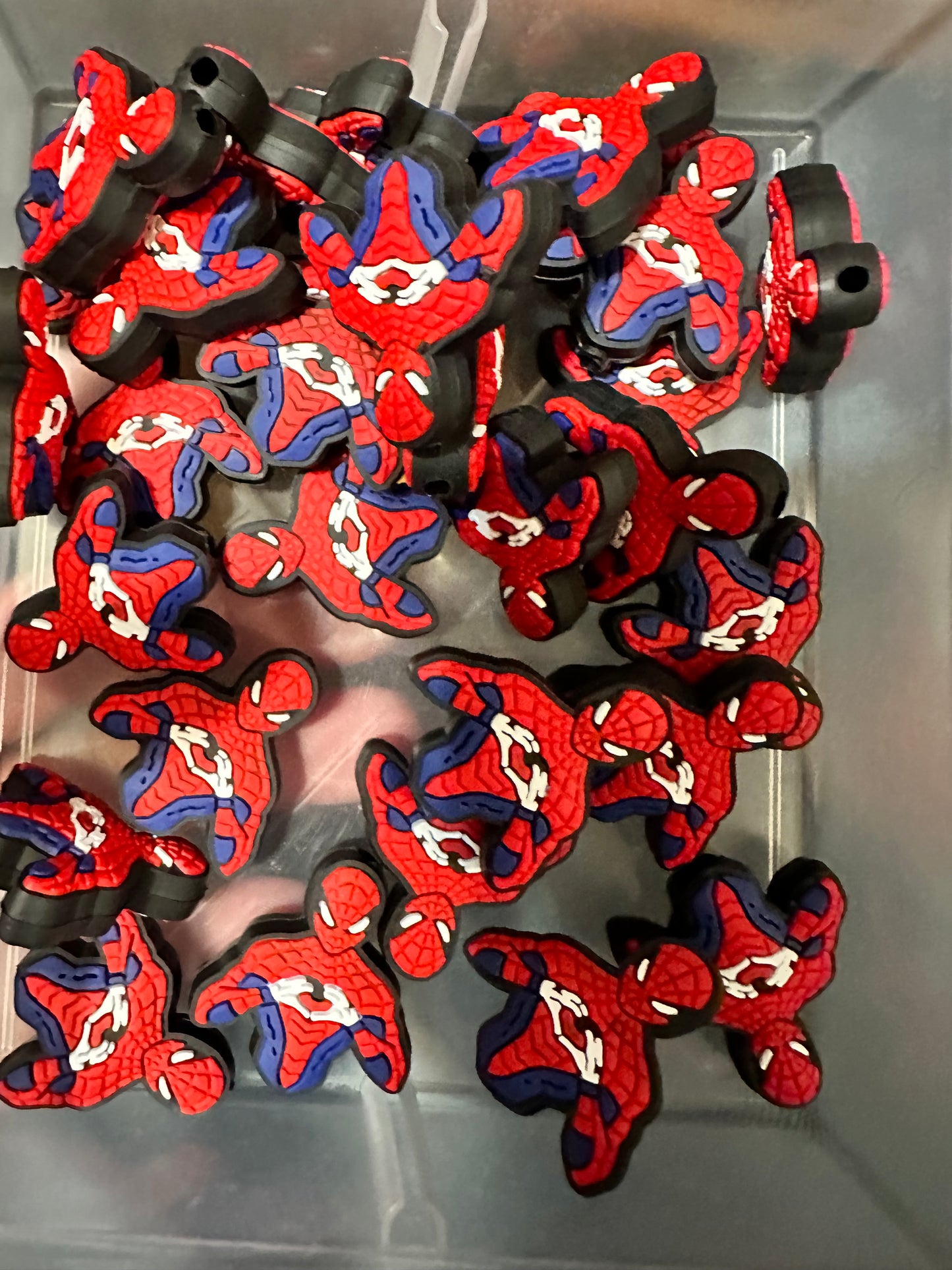 #401 Red mad silicone focal beads