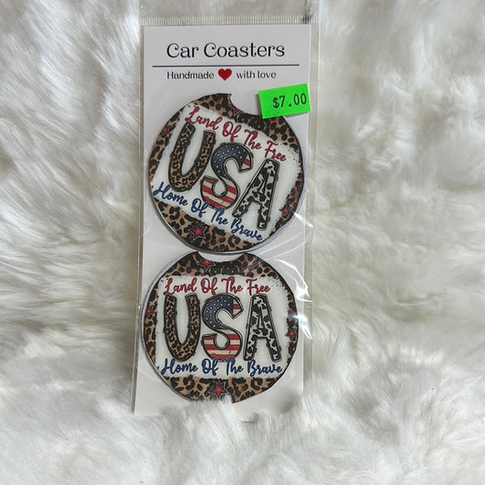 USA car coaster set