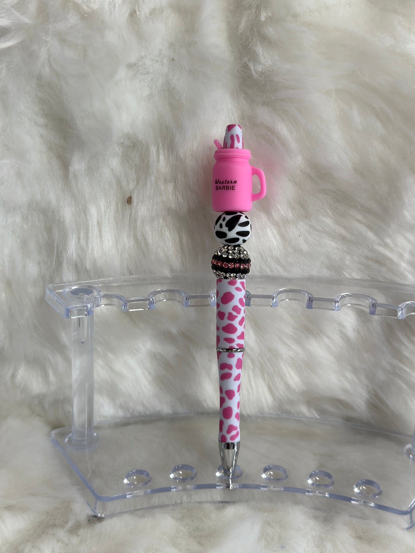 western barbie mug beaded pen