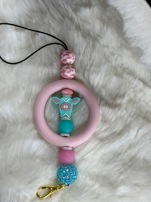Teal cow freshie holder