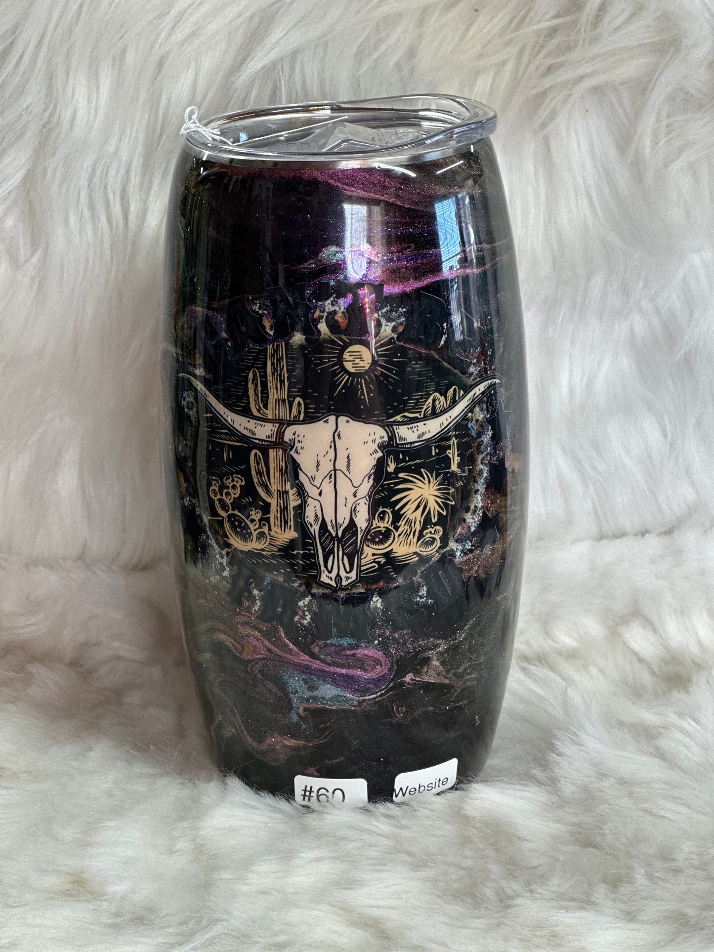 #60 25oz skull alc ink swirl tumbler