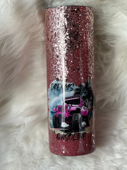 #13 30oz glitter pink Jeep.