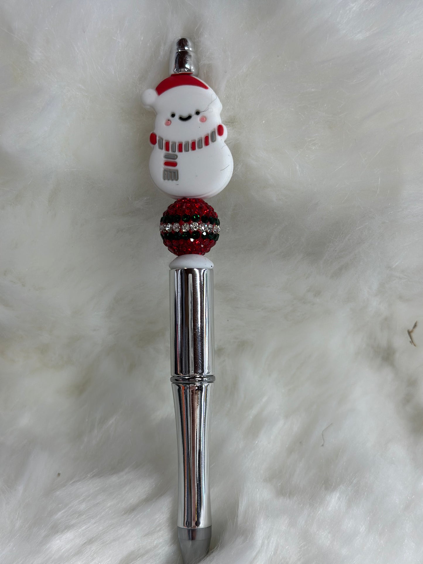Snowman beaded pen