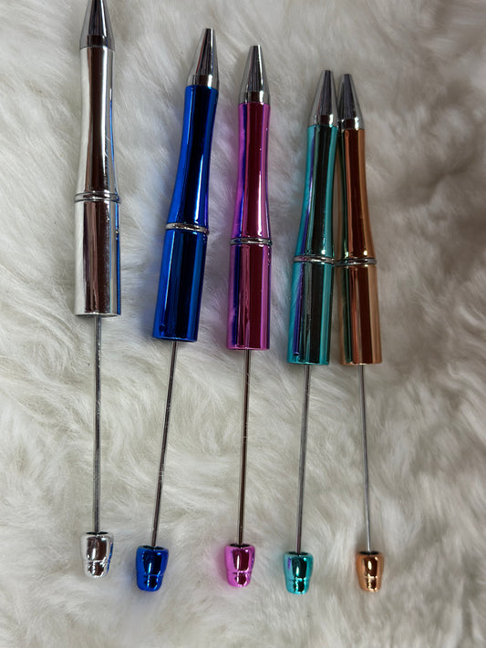 Beadable metallic pen set of 5