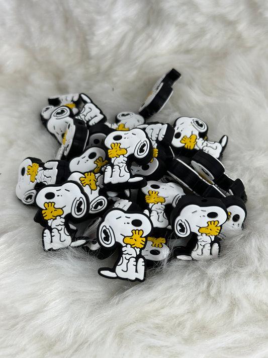 #143 White dog cartoon silicone focal beads