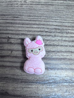 #6 Pink baby llama silicone focal beads