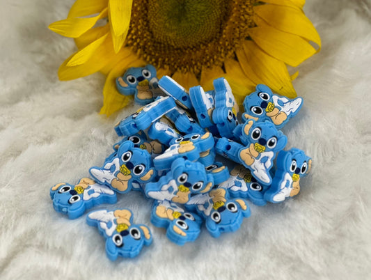 #32 Baby Blue Monster Silicone Focal Beads