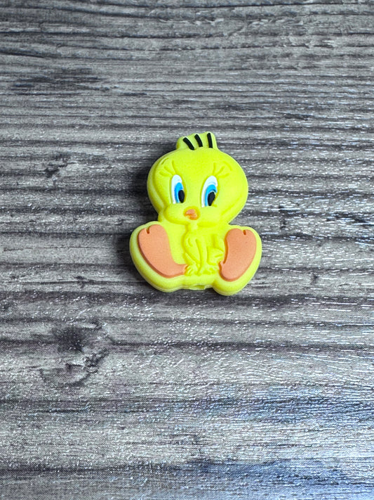 #43 Yellow bird silicone focal bead