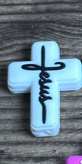 Jesus Cross silicone focal beads