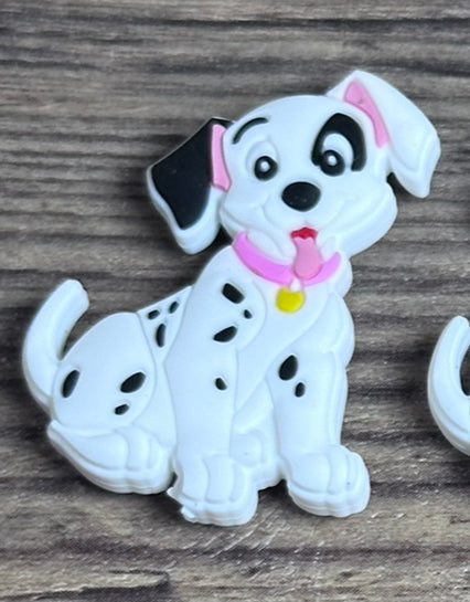 #114 Dalmatian dog silicone focal beads