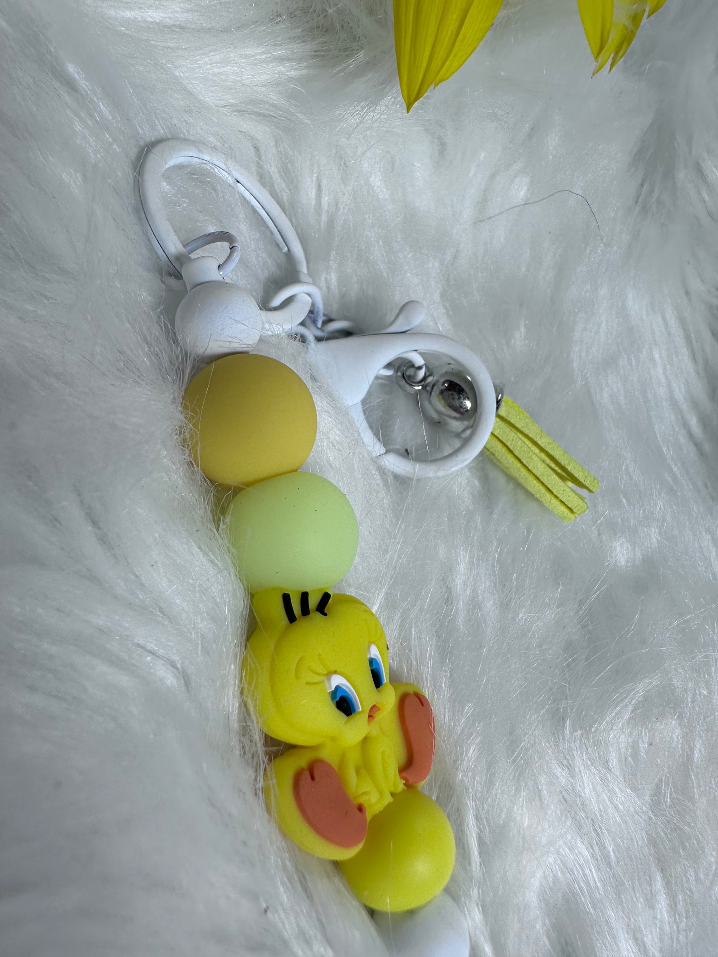 Yellow bird keychain