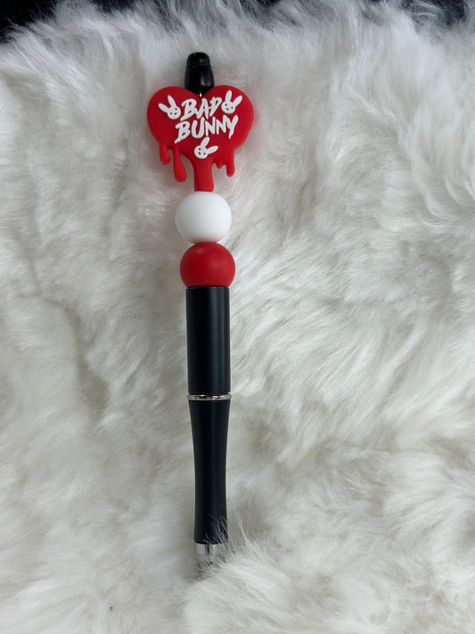 Bad Bunny silicone beaeded pen