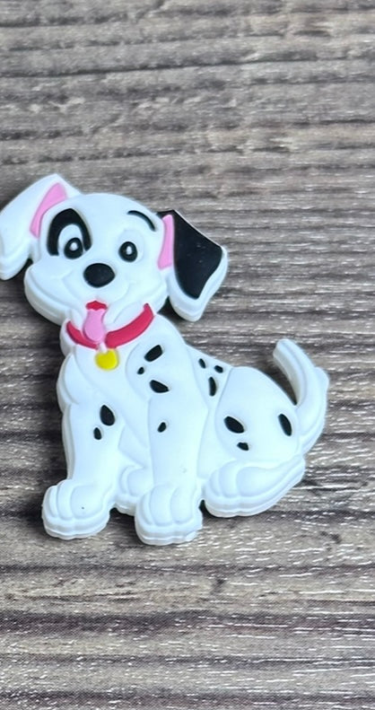 #114 Dalmatian dog silicone focal beads