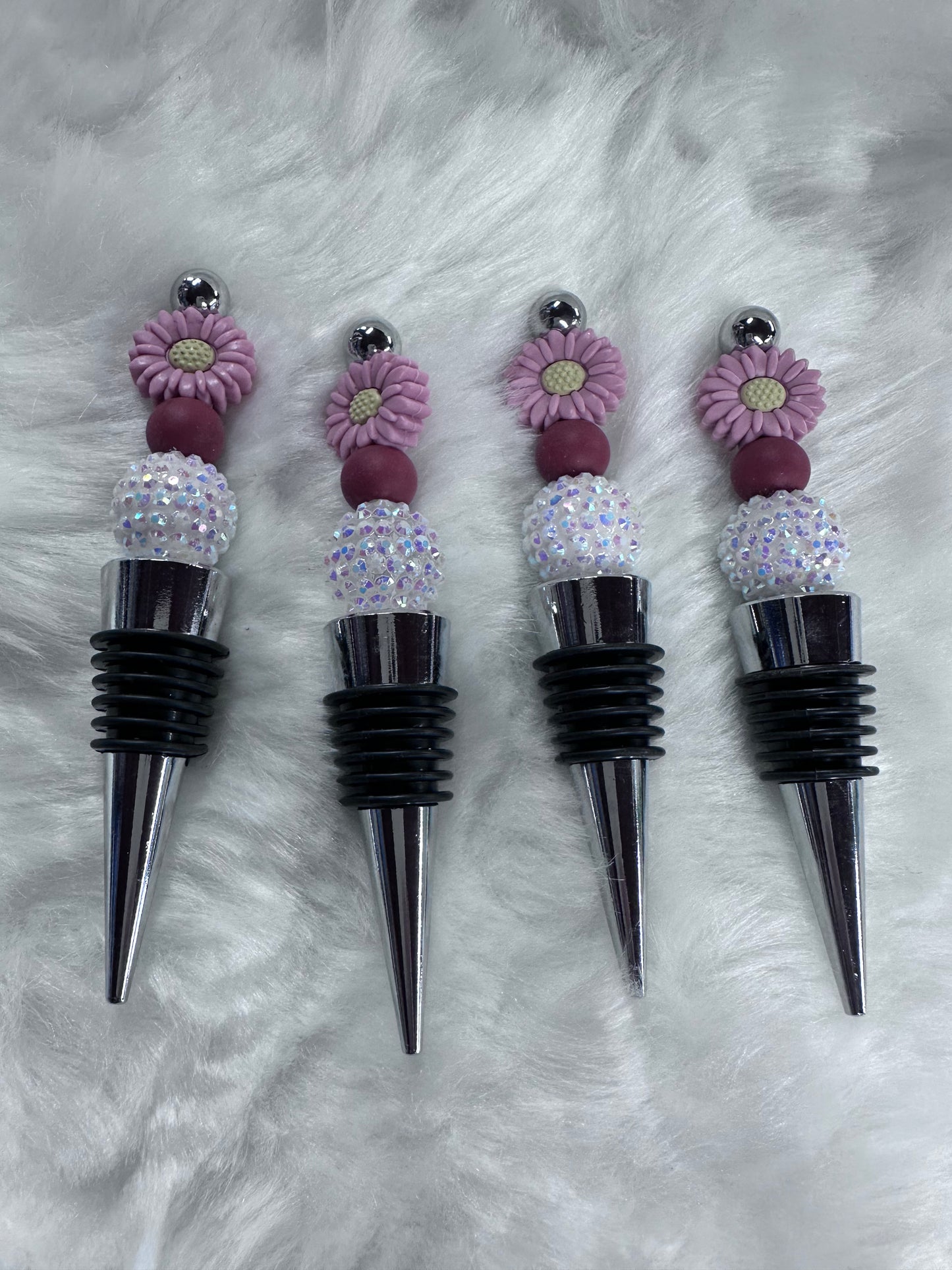 Flower beaded wine cork